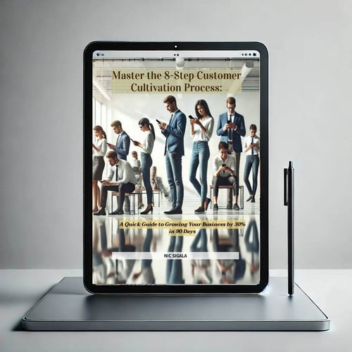 Customer Cultivation Process eBook on a tablet screen- free download for Gospel of Growth Intelligent Marketing Solutions-2