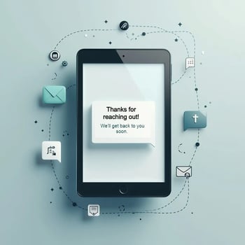Tablet mockup showing an open message - quick and seamless communication Tablet mockup showing an open message - quick and seamless communication